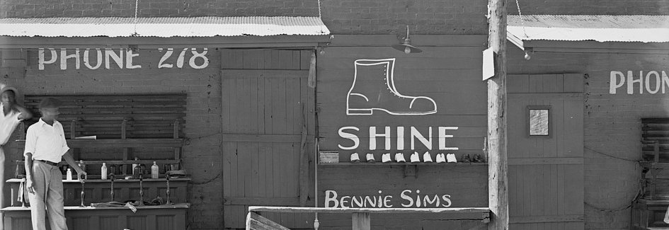 Shoeshine stand, Southeastern U.S. by Walker Evans,1936