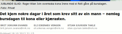 Skjermdump frå NRK Sogn og Fjordane 18.10.2012.